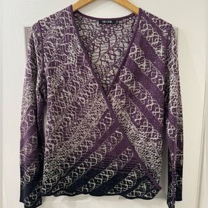 💜 Nic+Zoe Purple Abstract Print Long Sleeve Wrap
Top Women's Size Medium